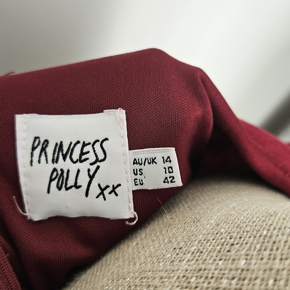 Princess Polly Elegant Burgundy Long Sleeve Dress - Picture 4 of 6